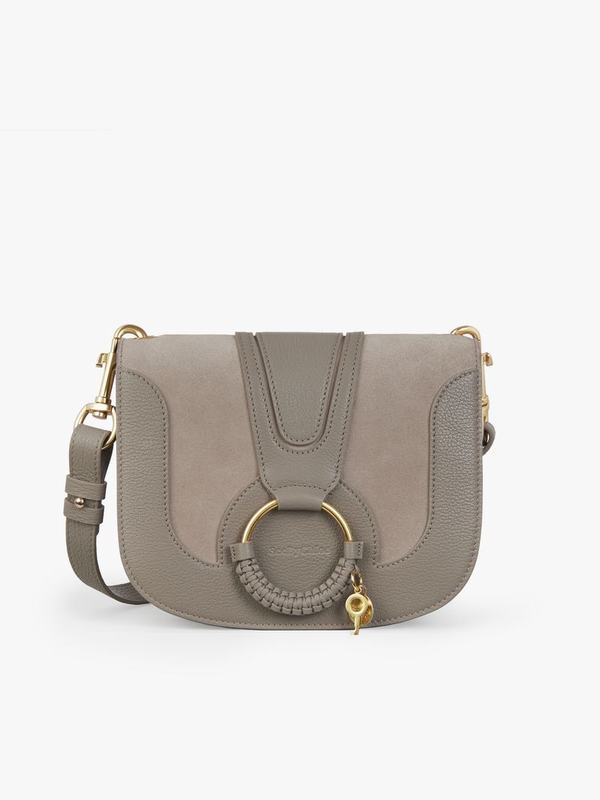 Chloé Bandolera Mujer Hana Gris Suede Cowhide ONSZ19857